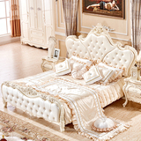 法式家具双人床珠光漆欧式大床高端简约公主婚床1.8米高箱实木床