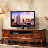 美式实木电视柜1.8米 仿古做旧雕刻电视柜 2.2米美式客厅电视柜