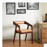 高档全实木餐椅 带扶手北欧现代简约餐椅 酒店咖啡厅工程定制椅子