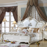 欧式真皮床 高档法式古典卧室大床公主床双人床1.8米白色结婚床