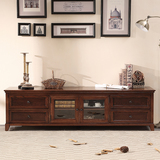 美式乡村全实木家具进口白蜡木电视柜2.0米客厅地柜茶几组合