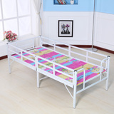 简易便携式折叠床加固小床男孩女孩儿童床带护栏木板单人床1.5米