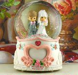 水滴娃娃婚礼自喷水晶球音乐盒八音盒创意相框结婚礼物情人节礼物