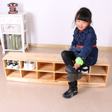 快乐玩具 幼儿园玩具鞋架储物柜收纳柜 早教儿童可坐实木质鞋柜