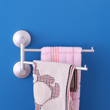 卫浴厨房强力吸盘活动折叠毛巾杆 实心太空铝置物架 厂家特价直销