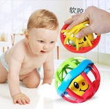 3-6-9-12个月宝宝软胶摇铃健身球0-1岁婴儿手抓球铃铛球学爬玩具