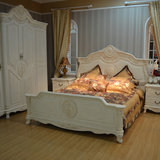 欧式床田园风格家具法式实木床仿古白色雕花婚床1.5米1.8米双人床