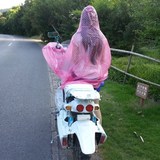 韩国日本时尚透明水晶可爱水玉点点女士电动车带袖雨衣雨披包邮