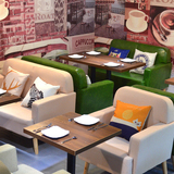 北欧简约咖啡厅沙发桌椅奶茶店酒吧西餐厅卡座沙发桌椅组合定制