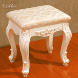 法式高档梳妆凳化妆凳子韩式布艺坐凳欧式简约现代实木白色特价
