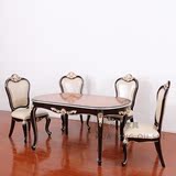 欧式 新古典后现代 餐桌椅组合 长方形小户型实木餐桌 饭桌现货