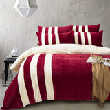 纯色1.8m 2.0m床床上用品床单被套加厚珊瑚绒法莱绒法兰绒四件套
