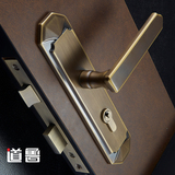 新款全铜中式实木室内门卧室门门锁套装简中复古房门锁古典三件套