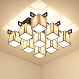 欧式吸顶灯LED客厅灯正方形简欧大气卧室书房灯创意中式铁艺灯具