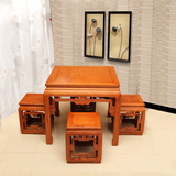 红木四方餐桌 非洲花梨缅甸花梨木多功能八仙桌 实木中式桌椅