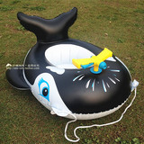 鲸鱼婴儿坐圈儿童船宝宝腋下充气游泳圈水上戏水玩具带喷水枪坐艇