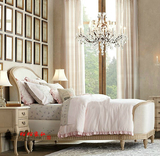美式软包实木床法式欧式复古做旧雕花双人床卧室儿童床公主床婚床