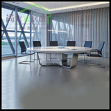 白色烤漆创意不锈钢脚会议桌简约现代时尚洽谈桌办公家具会议桌