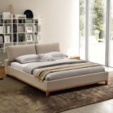 北欧布艺床可拆洗双人床1.8米布床小户型实木床简约现代软床婚床