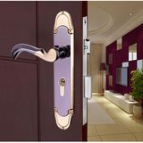 卫生间厨房门锁 金黑 欧式美式简约现代创意品牌门锁把手铜锁心