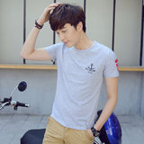 青少年韩版修身半袖打底衫2016夏季新款男士青春休闲圆领短袖T恤