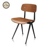 定制北欧韩国日式铁艺实木坐板家庭咖啡酒吧店餐椅子简约休闲P22