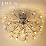 欧式奢华创意设计客厅灯浪漫温馨卧室餐厅灯蒲公英LED水晶吸顶灯