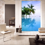 大型3D无缝壁画 椰树海滩风景 客厅沙发电视背景墙纸玄关餐厅壁纸