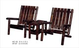厂销原木椅 餐桌椅 炭化防腐实木田园桌椅 庭院家具 公园休闲桌椅