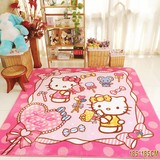 Hellokitty卡通可爱进口地毯立体剪花卧室床边地垫粉色绒面地毯