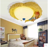 新款欧式儿童灯卧室客房书房法式田园LED三色变光树脂吸顶灯
