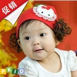 2014韩版婴儿童女宝宝公主周岁百天拍照帽子蕾丝小兔假发帽子批发