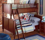 美式纯实木高低子母床欧式松木上下铺床儿童房架子床家具厂家直销