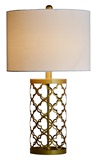 米希美式样板房复古现代风格金色烤漆镂空铁艺台灯