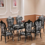 匹斯欧式餐桌椅组合美式1桌6椅法式餐桌+餐椅简约现代小桌子现货