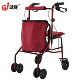健喜老年人购物代步车折叠座椅可坐四轮买菜助步手推车JXA014
