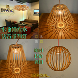 实木吊灯简约现代客餐厅创意原木质个性北欧工程酒店设计装饰灯具