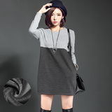 韩版孕妇装秋冬装上衣连衣裙冬季长袖中长款纯棉加绒加厚打底衫