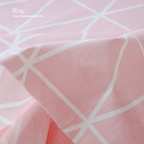 日韩 粉色三角 几何全棉布料床品床单被套枕头套面料2米包邮