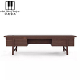新中式实木书桌 古典办公桌 现代中式简易写字台 别墅样板房家具