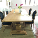 可定制美式乡村实木橡木餐桌橡木餐椅法式欧式时尚样板房家具