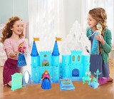 迪士尼冰雪奇缘艾莎公主模型城堡玩具益智趣味女孩拼装塑料玩具