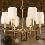 简约美式铜灯吊灯巴洛克风格美式全铜灯吊灯纯铜客厅卧室餐厅灯