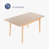 北欧简约小户型实木可伸缩餐桌现代家用长方形餐桌椅组合伸缩饭桌