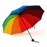 韩国创意彩虹雨伞男女士学生十骨加大加固三折折叠成人儿童礼品伞