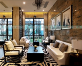 新中式家具售楼处洽谈桌椅实木酒店会馆会所大厅接待部休闲沙发椅