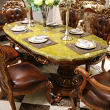欧式大理石餐桌实木餐桌椅组合2米椭圆大餐桌美式餐台饭桌8人