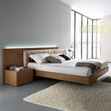 现代简约白色烤漆床1.5米单人1.8米双人床板式床头柜直销特价定制