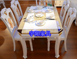 天然大理石实木长方形餐桌椅组合橡木简约白色餐台西餐桌子