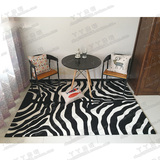 时尚欧式黑白条纹宜家地毯客厅茶几地毯卧室床尾样板间 地毯订制